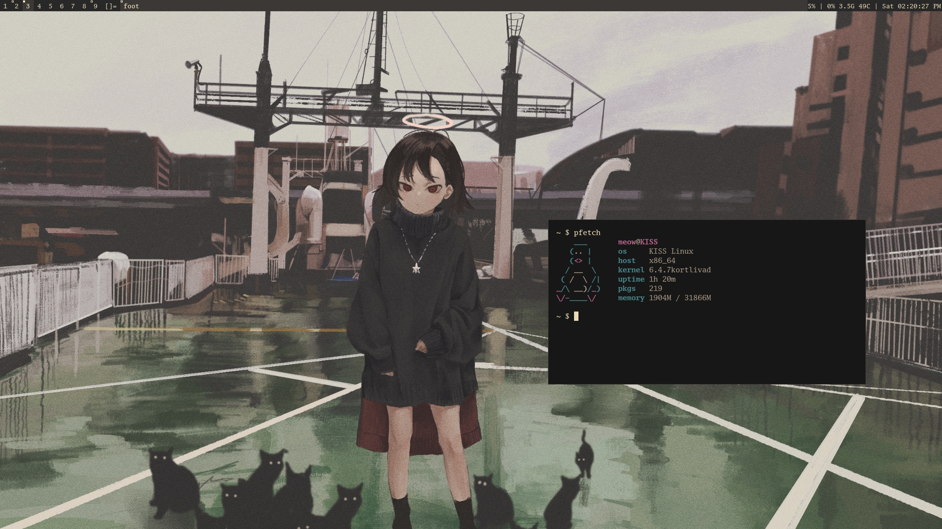 showcase of desktop on wayland gkiss