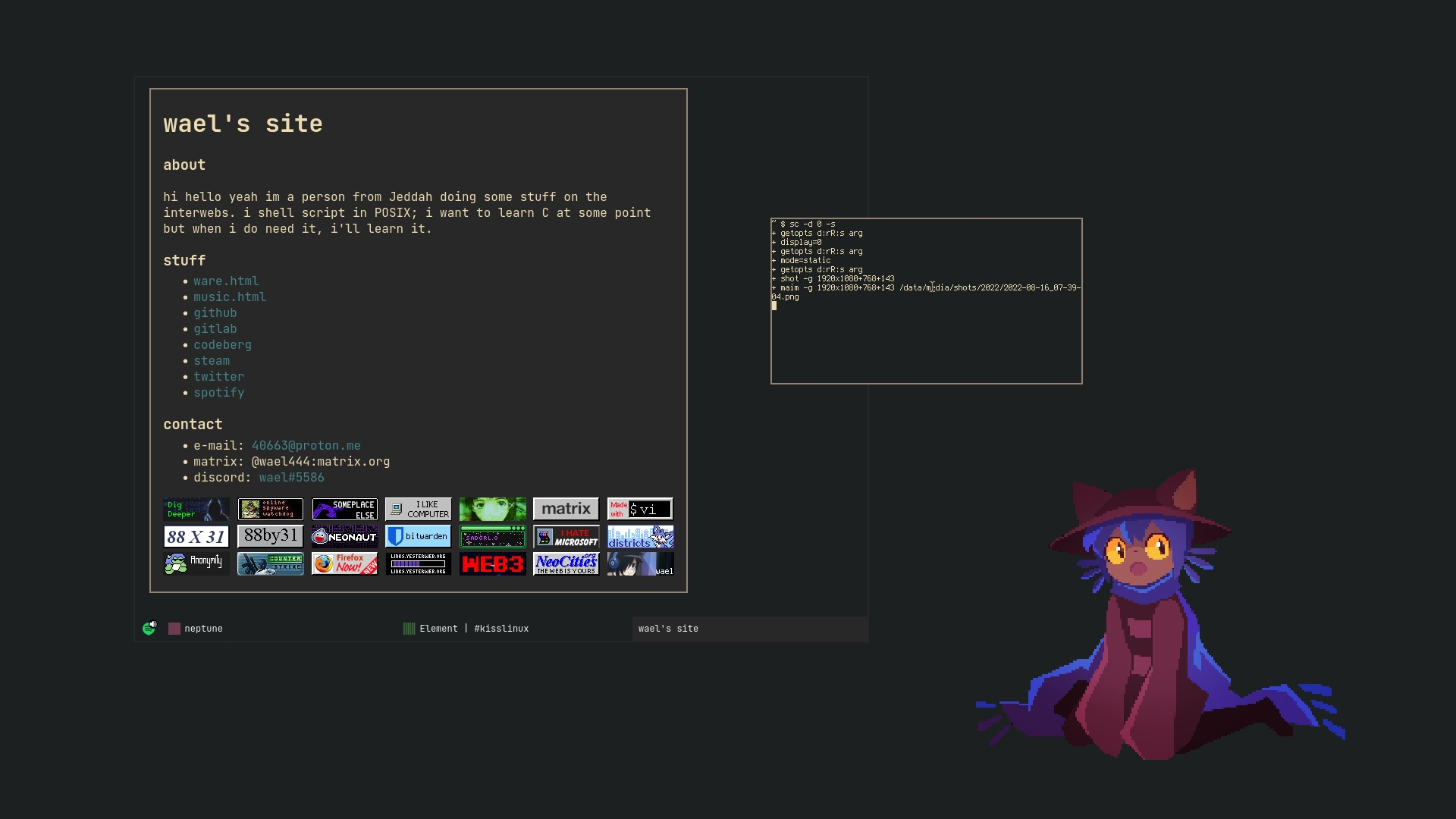 showcase of browser and desktop of gkiss