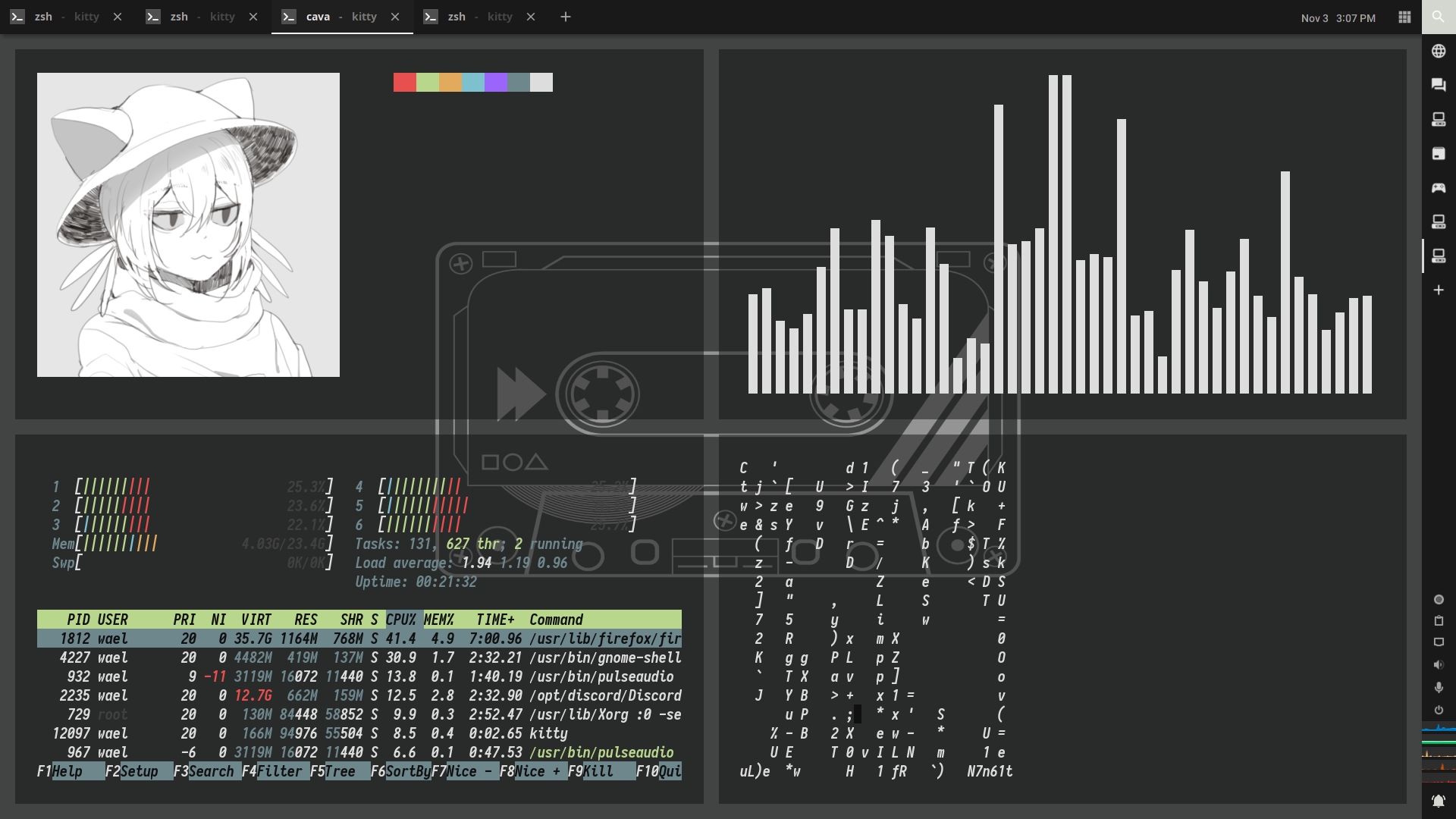 manjaro desktop with plugins