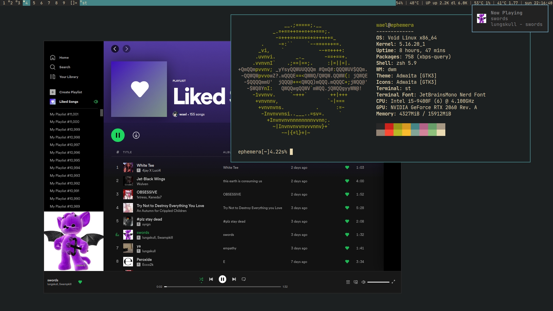 neofetch of dwm void